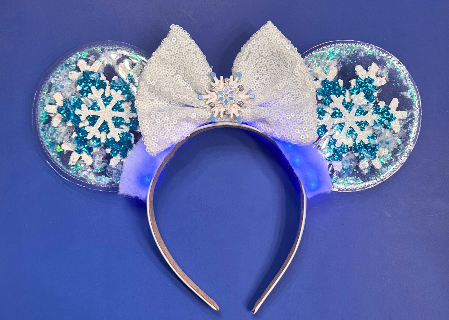 Disney Princess Elsa Frozen Glitter Shaker Mouse Ears Headband