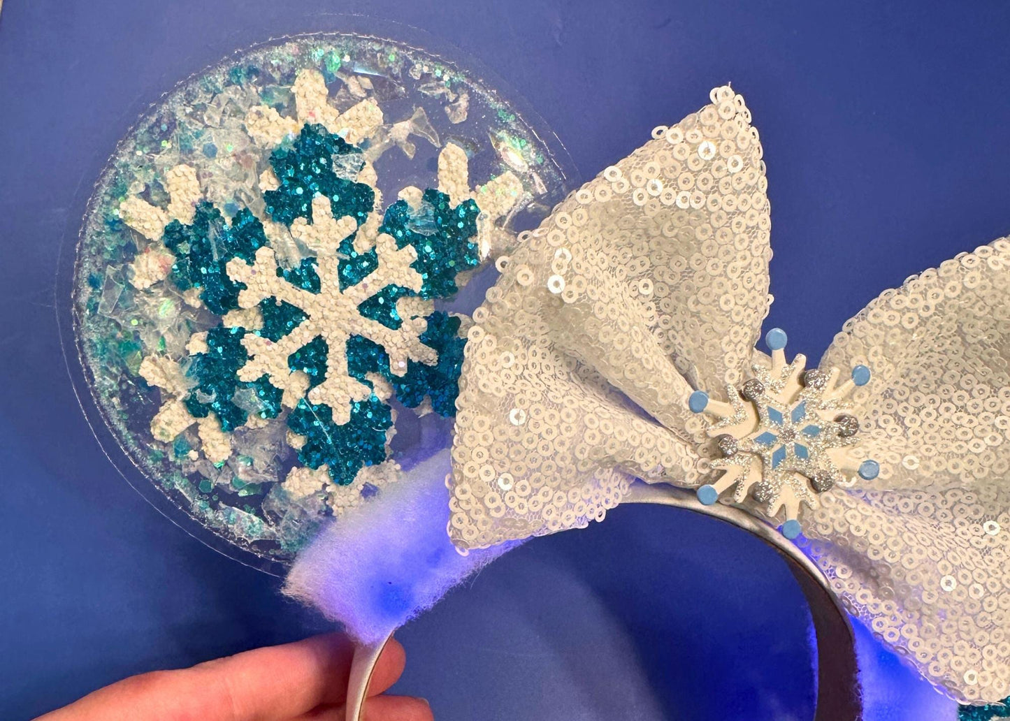 Disney Princess Elsa Frozen Glitter Shaker Mouse Ears Headband