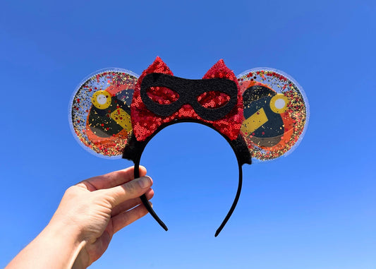The Incredibles inspired Disney Mouse Ears Headband, Super Hero Mickey Ears, Elastigirl Cosplay Costume, Jack Jack, Disneyland Pixar Pier