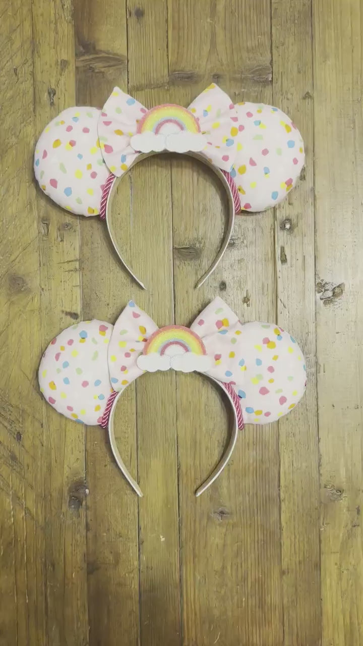 Rainbow Disney Ears, Pink Pride Mickey Ears, Disneyland Birthday Minnie Ears, DisneyWorld Bound, LGTB Confetti Ears, Unique Gift for Her