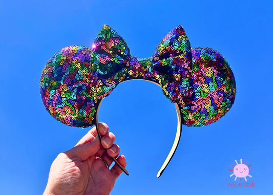 Rainbow Glitter Mouse Ears