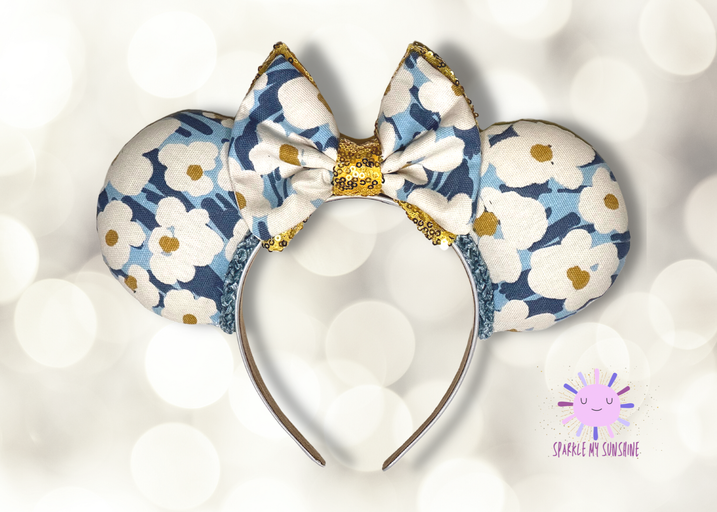 Blue Floral Mouse Ears