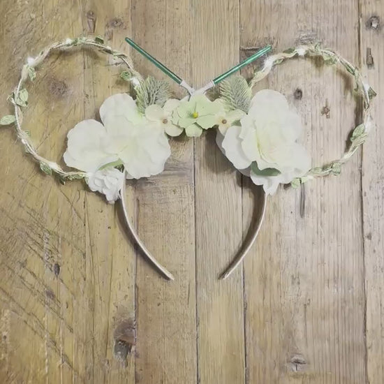 Star Wars Jedi Yoda Grogu Floral Disney Ears | Ahsoka Tano Green Lightsaber Mickey Ears | Luke Skywalker Minnie Mouse Ears Headband