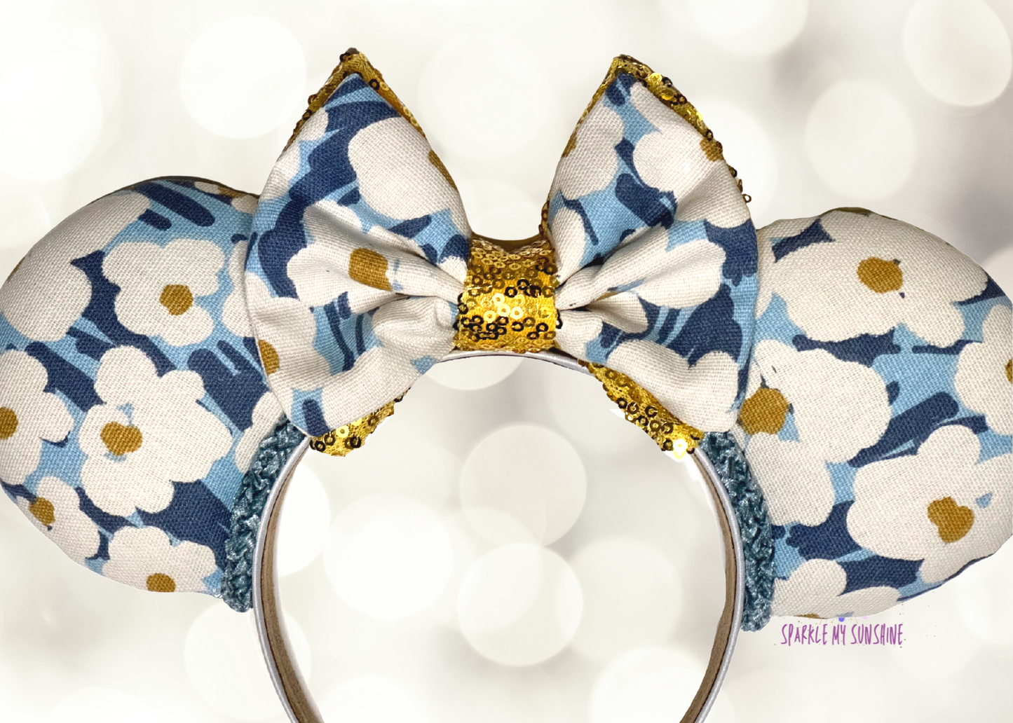 Blue Floral Mouse Ears