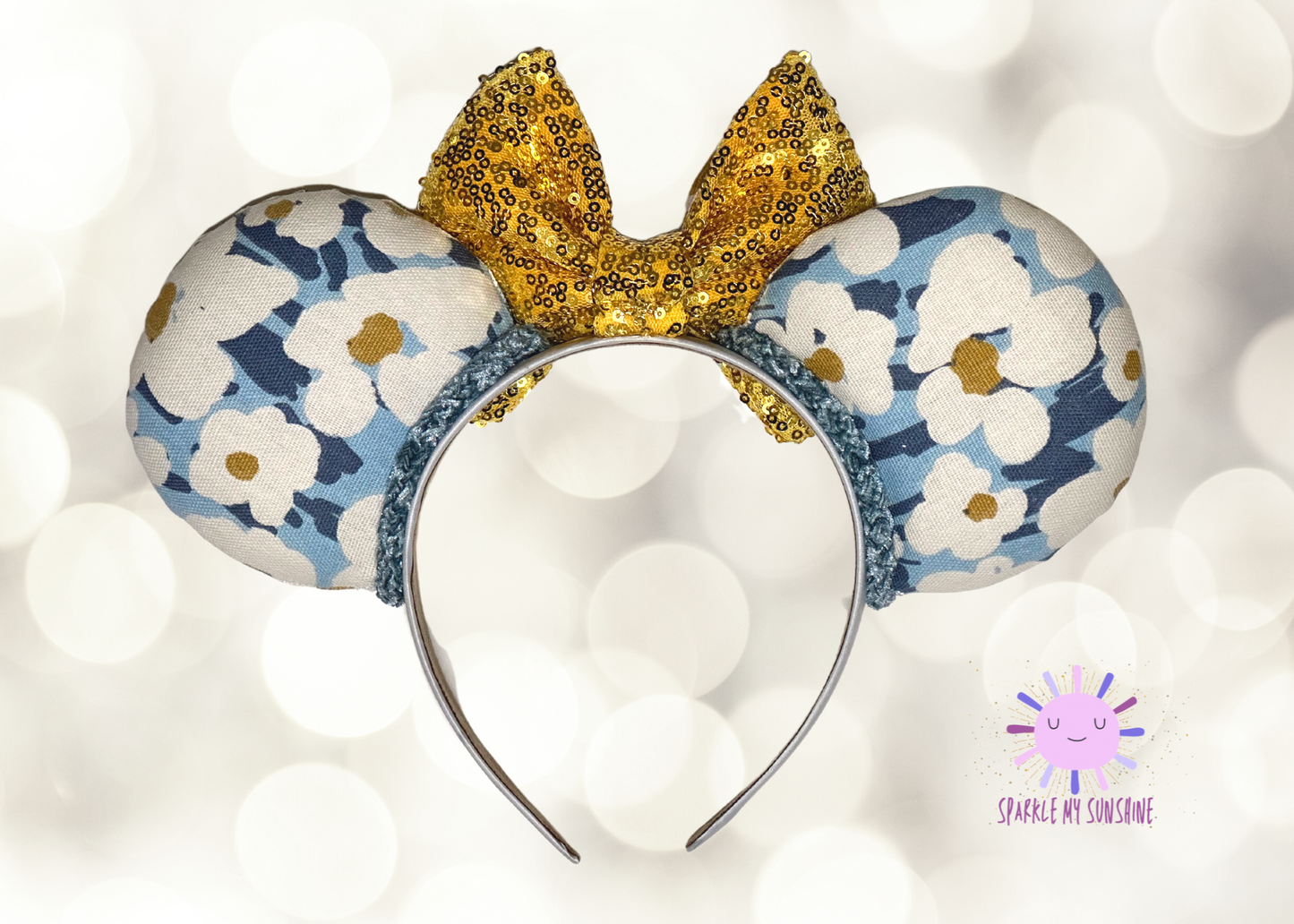 Blue Floral Mouse Ears