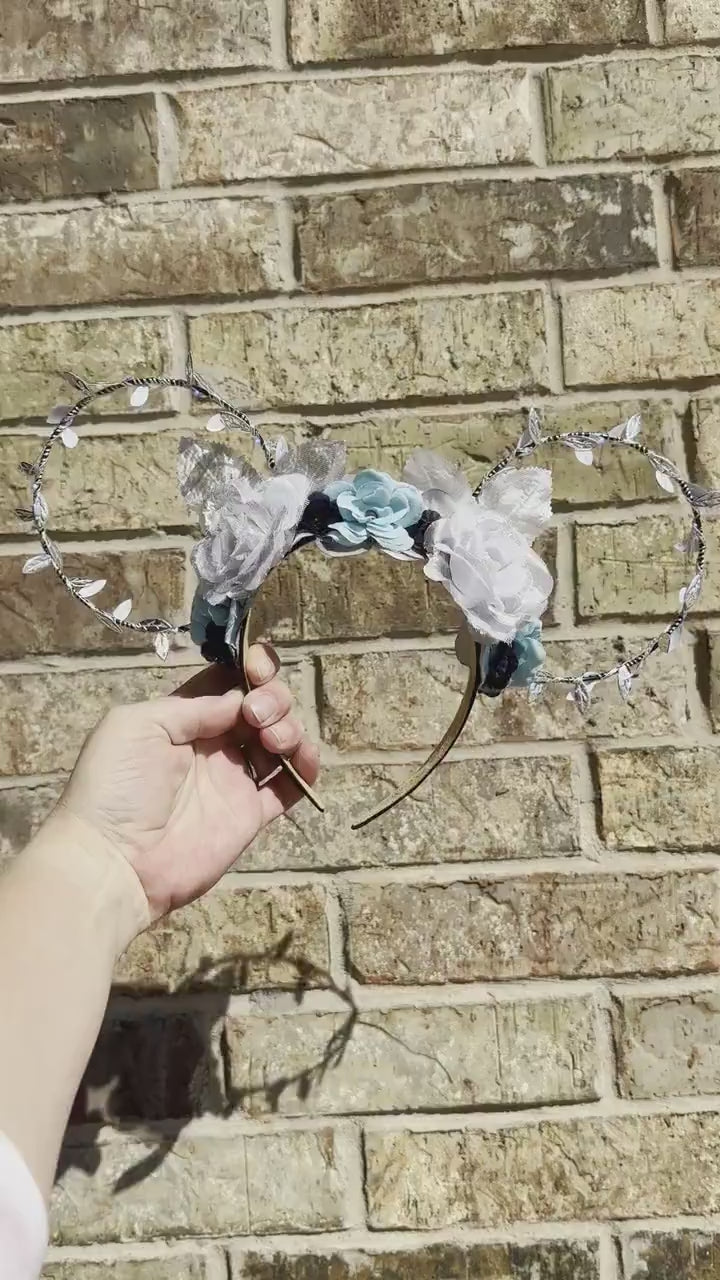 Hades Disney Ears, Hercules Flower Crown Mickey Mouse Ears, Floral Wire Minnie Ears, Villain Costume Cosplay, Halloween Headband, Evil Queen