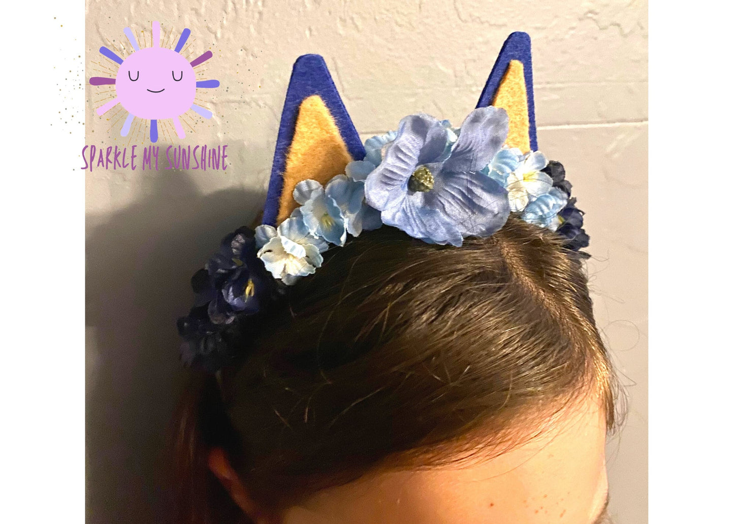 Bluey Bingo Inspired Flower Disney Headband | Blue Flower Headband | Orange Flower Headband