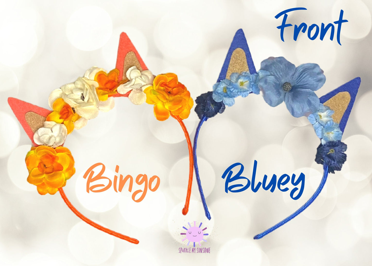 Bluey Friends Inspired Costume Ears Headband | Birthday Party Favors | Halloween Costume | Bluey Bow | Bluey Dress