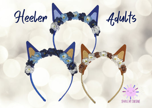 Bluey Inspired Adult Costume Ears Headband | Bluey Mum and Dad Christmas Gifts | Bluey Nana Headband | Birthday Party Decorations