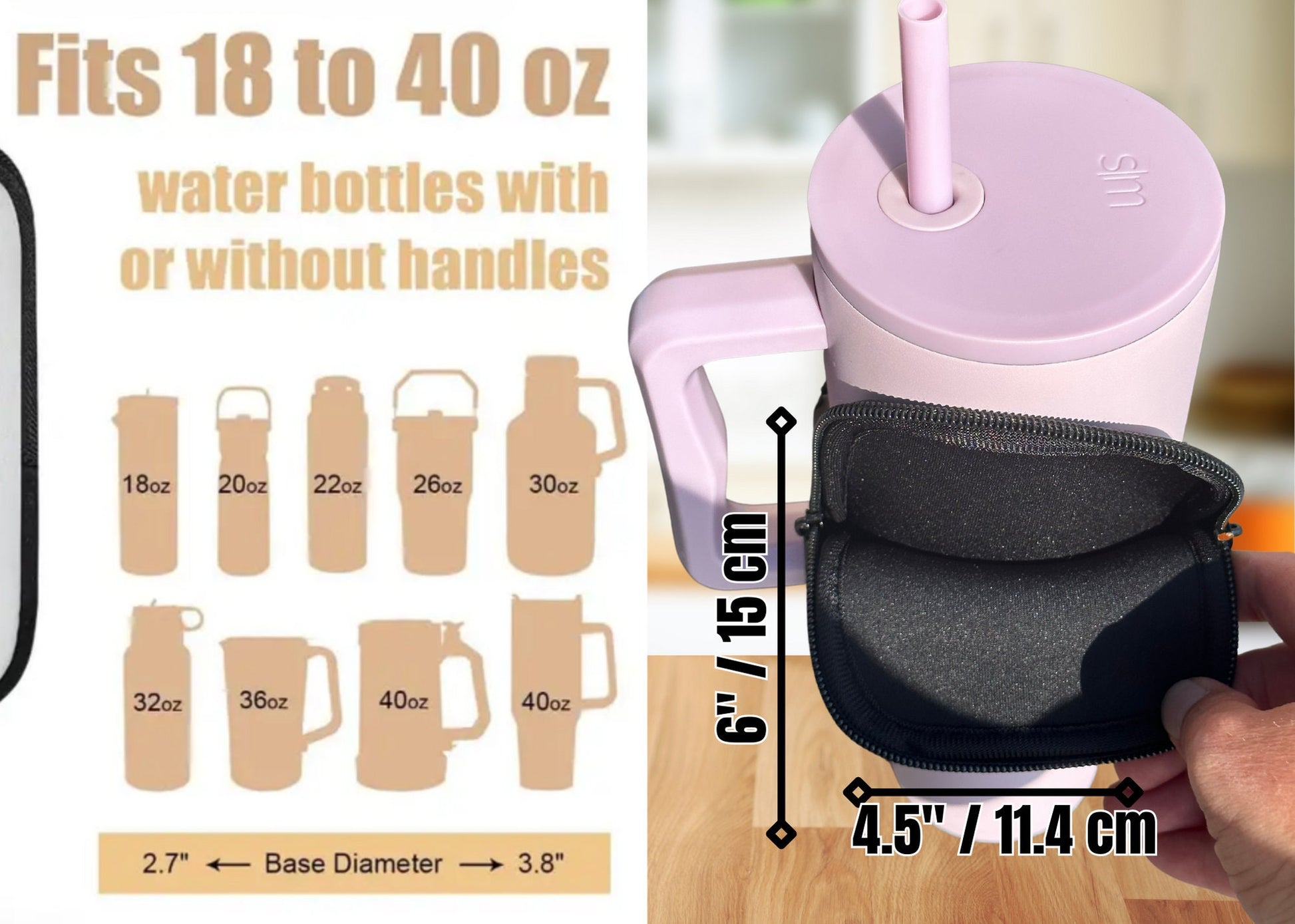 Stanley Cup Accessories Stanley Tumbler Pouch Water Bottle Pouch Water  Bottle Carrier Travel Accessory for Stanley Accessories Gift for Mom 