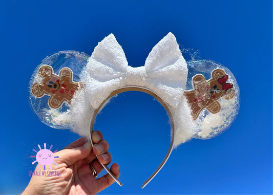 Holiday Gingerbread Mickey and Minnie Disney Christmas Ears Headband