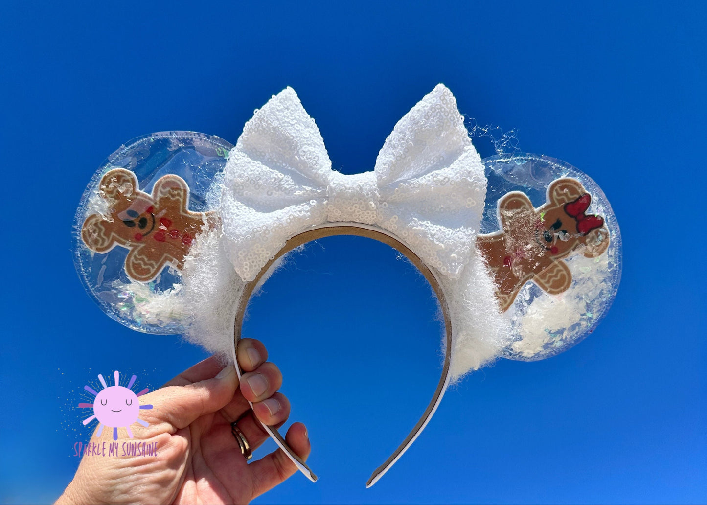 Holiday Gingerbread Mickey and Minnie Disney Christmas Ears Headband and Disney Fanny Pack Custom Bundle